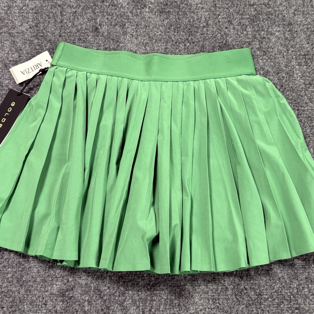 Aritzia Golden Tennis Micro Pleat Skirt Skort Womens Small Green NEW - Picture 3 of 6
